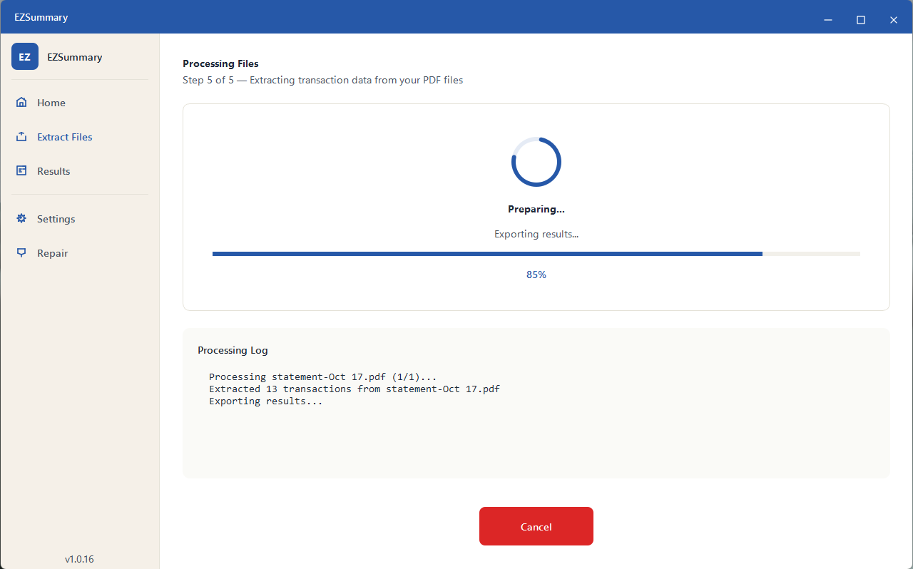 EZ-Summary screenshot